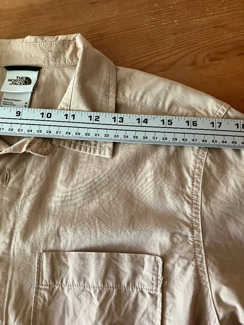THE NORTH FACE Baytrail button-up Men's shirt Beige/Tan Pine tree embroidery M - Picture 11 of 13